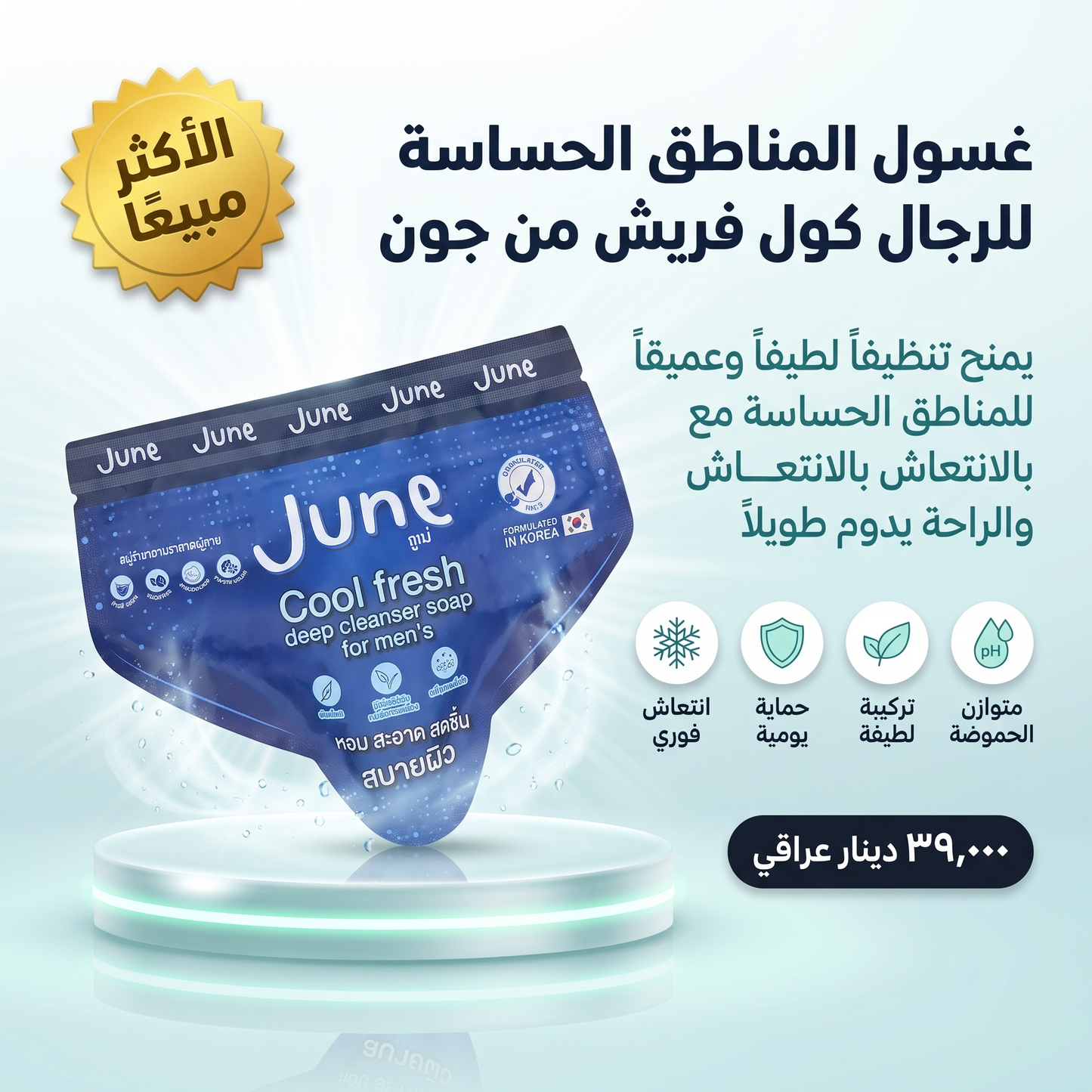 غسول المناطق الحساسة للرجال كول فريش من جون